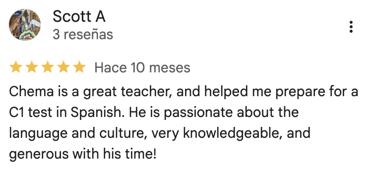 Google review of Chema