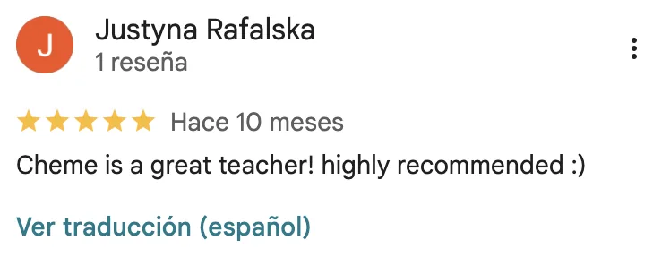 Google review of Chema