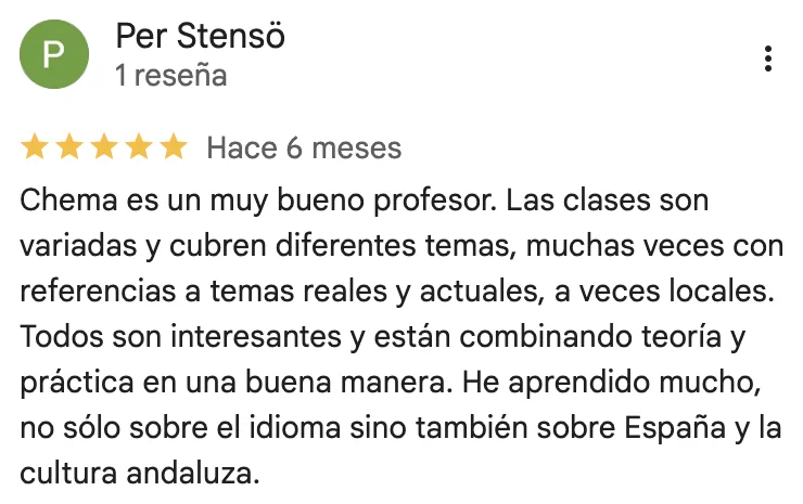 Google review of Chema