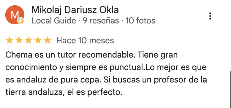 Google review of Chema