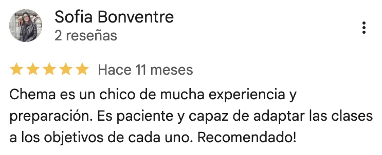 Google review of Chema