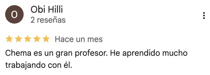Google review of Chema