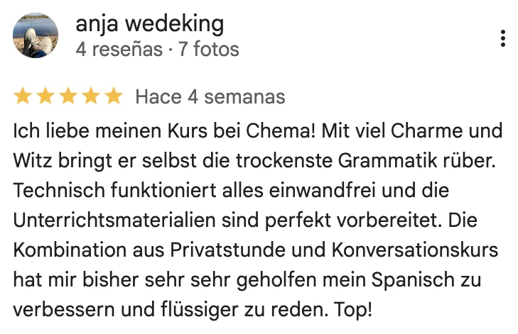 Google review of Chema